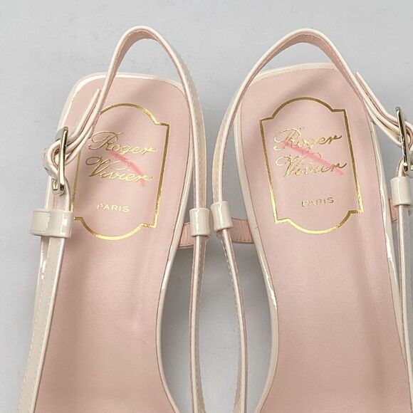 Roger Vivier Belle Vivier 45 leather slingback pumps size 38.5 - Picture 6 of 15